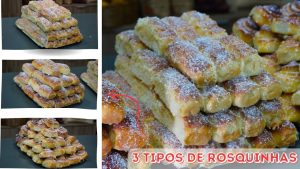 Três tipos de rosquinhas com a mesma massa (Coco, Queijo e Fatia Húngara) – Padaria Sem Segredos