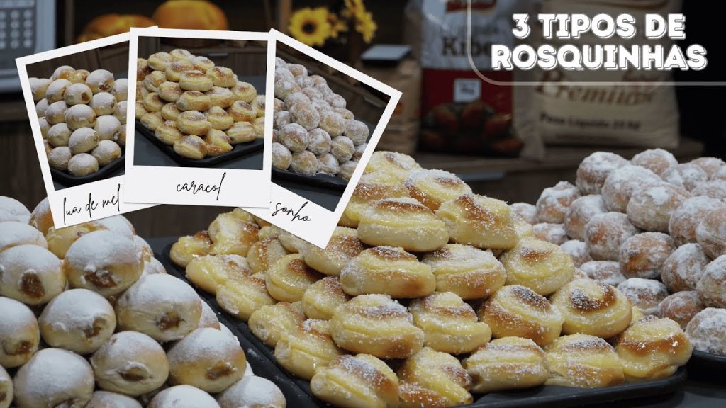 Parte 2 – Três tipos de rosquinhas (mini sonho, rosquinha caracol e lua de mel)